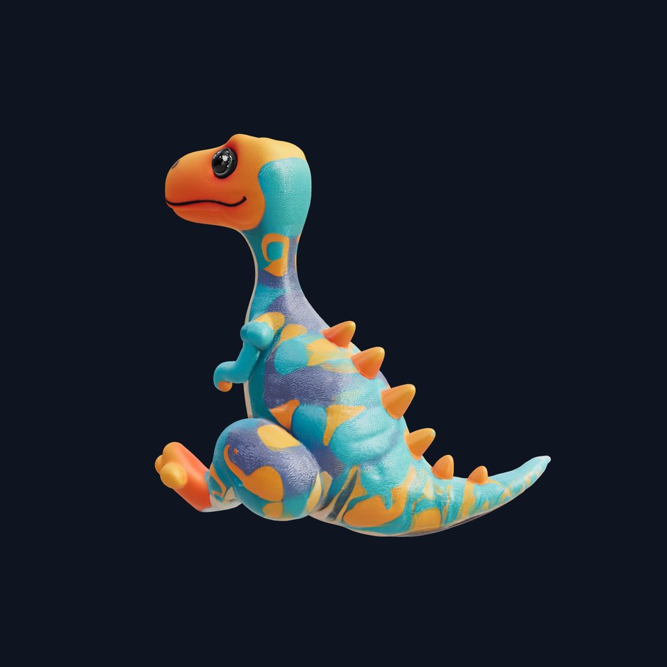 Colorful Cartoon Dinosaur Toy D Model Pack